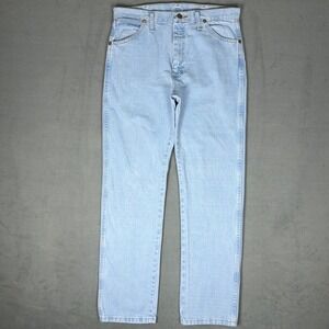 Wrangler Jeans Mens 32x32 13MWZ Cowboy Cut Light Wash Denim Western Rodeo Wear